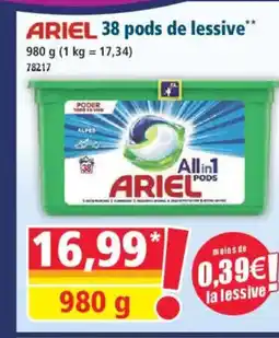 Norma ARIEL 38 pods de lessive offre