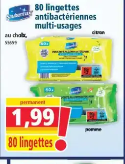 Norma SAUBERMAX 80 lingettes antibactériennes multi-usages offre