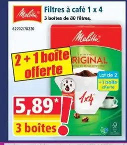 Norma MELITTA Filtres à café 1 x 4 offre