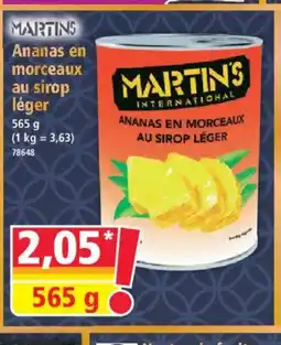 Norma MARTINS Ananas en morceaux au sirop léger offre