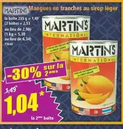 Norma MARTINS Mangues en tranches au sirop léger offre