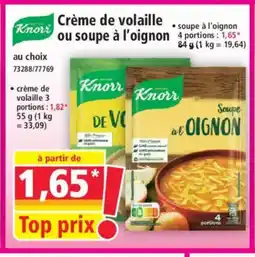 Norma KNORR Crème de volaille ou soupe à l'oignon offre