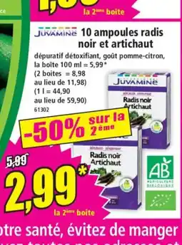Norma JUVAMINE 10 ampoules radis noir et artichaut offre