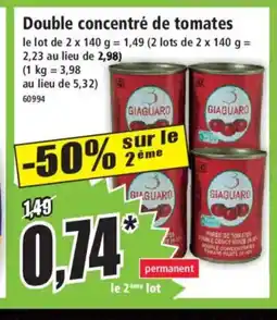 Norma Double concentré de tomates offre