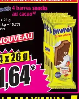Norma BANANIA 4 barres snacks au cacao offre