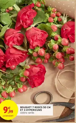 Intermarché Bouquet 7 roses 50 cm et 3 hypericums offre