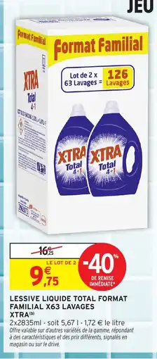 Intermarché Lessive liquide total format familial x63 lavages offre