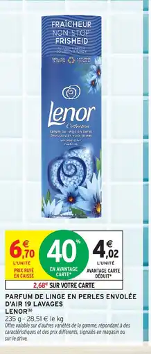 Intermarché LENOR Parfum de linge en perles envolée d'air 19 lavages offre