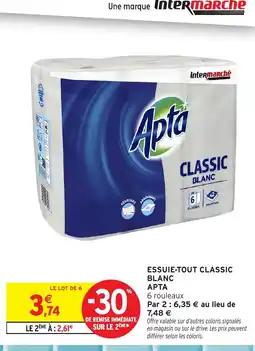 Intermarché APTA Essuie-tout classic blanc offre