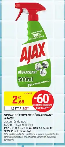 Intermarché AJAX Spray nettoyant dégraissant offre