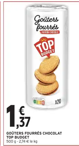 Intermarché TOP BUDGET Goûters fourrés chocolat offre