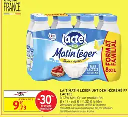 Intermarché LACTEL Lait matin léger uht demi-écrémé ff offre