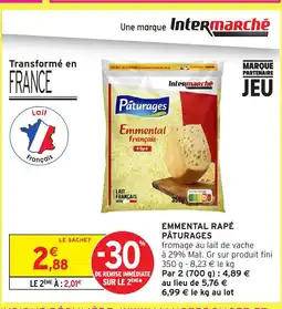 Intermarché PÂTURAGES Emmental rapé offre