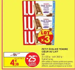 Intermarché LU Petit écolier tendre cœur au lait offre