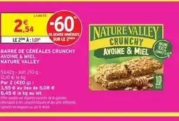 Intermarché NATURE VALLEY Barre de céréales crunchy avoine & miel offre