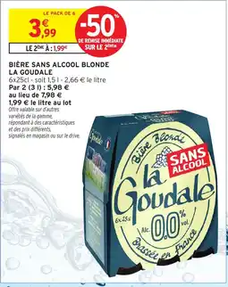 Intermarché LA GOUDALE Bière sans alcool blonde offre