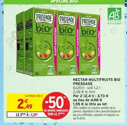 Intermarché PRESSADE Nectar multifruits bio offre