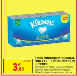 Intermarché KLEENEX Étuis mouchoirs original mini x42 + 6 étuis offerts offre