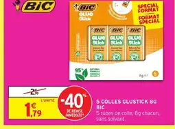 Intermarché BIC 5 colles glustick offre