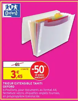 Intermarché OXFORD Trieur extensible tahiti offre