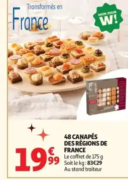 Auchan 48 canapés des régions de france offre