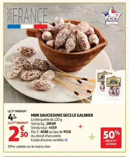 Auchan LE GALIBIER Mini saucissons secs offre