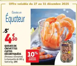 Auchan Queues de crevettes cuites décortiquées offre