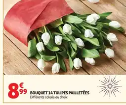 Auchan Bouquet 14 tulipes pailletées offre
