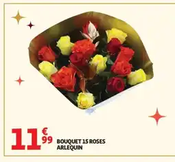 Auchan Bouquet 15 roses arlequin offre