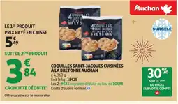 Auchan AUCHAN Coquilles saint-jacques cuisinées à là bretonne offre