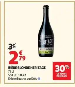 Auchan HERITAGE Bière blonde offre