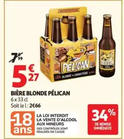 Auchan PÉLICAN Bière blonde offre
