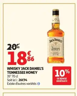 Auchan Whisky jack daniel's tennessee honey offre