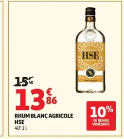 Auchan HSE 40° Rhum blanc agricole offre