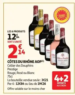 Auchan CELLIER DES DAUPHINS Côtes du rhône aop offre