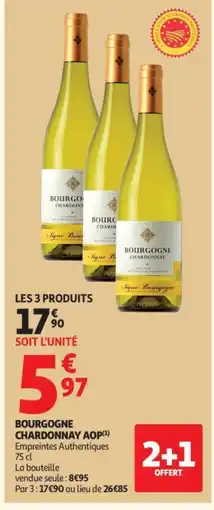 Auchan EMPREINTES AUTHENTIQUES Bourgogne chardonnay aop offre