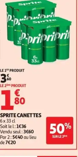 Auchan SPRITE Canettes offre