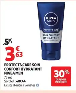 Auchan NIVEA MEN Protect&care soin confort hydratant offre