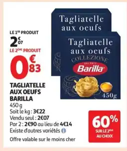 Auchan BARILLA Tagliatelle aux oeufs offre