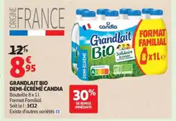 Auchan CANDIA Grandlait bio demi-écrémé offre