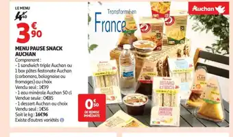 Auchan AUCHAN Menu pause snack offre