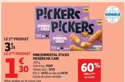 Auchan MCCAIN Mini emmental sticks pickers offre