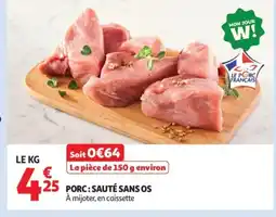 Auchan Porc:sauté sans os offre