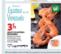 Auchan Crevettes entières réfrigérées offre