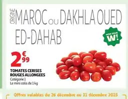 Auchan Tomates cerises rouges allongees offre