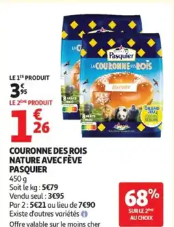 Auchan PASQUIER Couronne des rois nature avec fève offre
