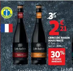 Auchan Cidre loic raison doux fruité offre