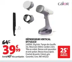 Auchan CALOR Défroisseur vertical dt7151co offre