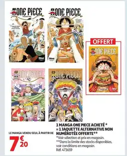Auchan 1 manga one piece acheté * =1jaquette alternative non offre