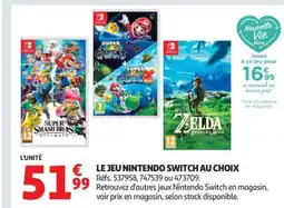 Auchan Le jeu nintendo switch au choix offre